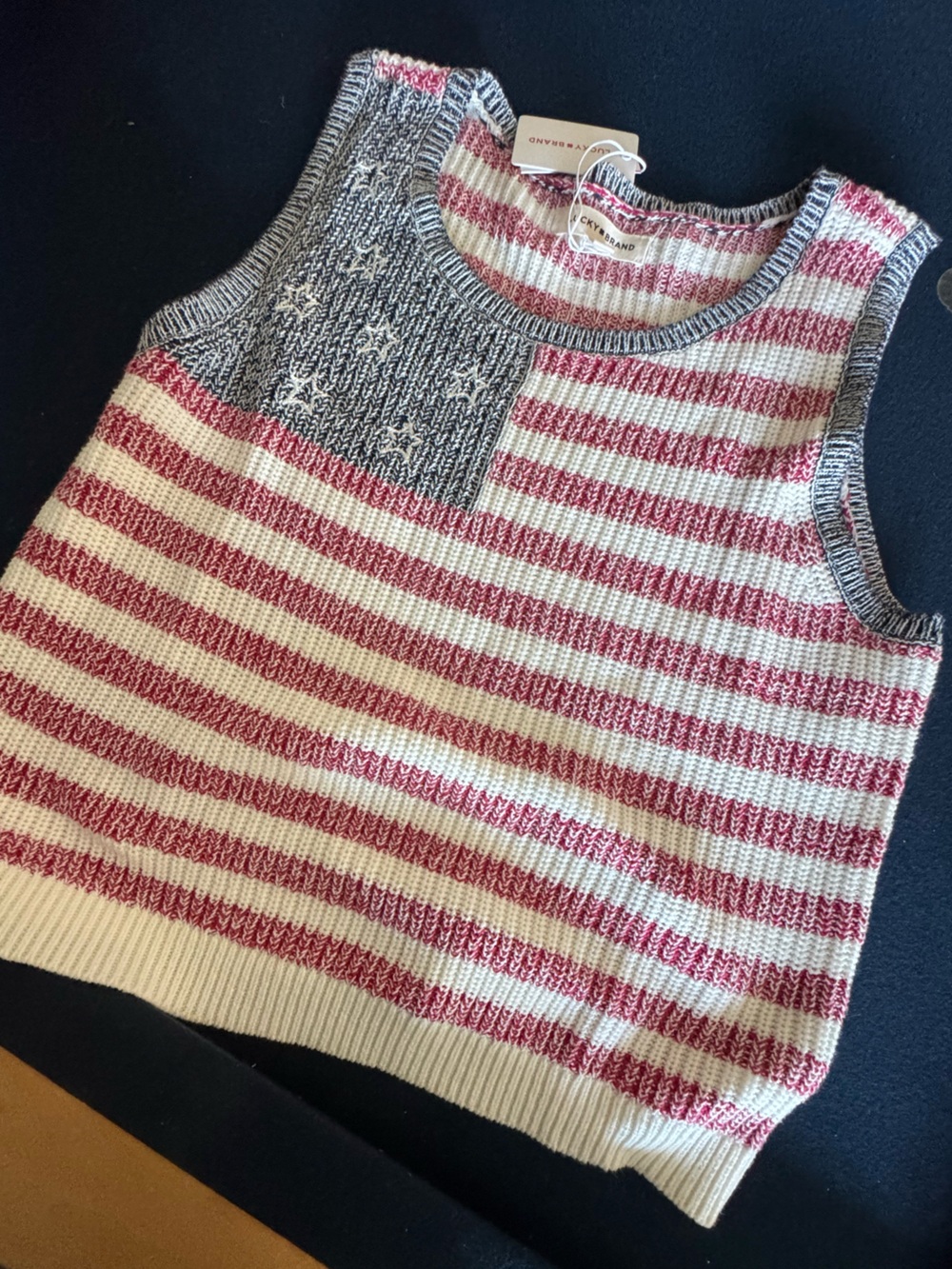 Patriotic Lucky Brand Striped Knit tank🇺🇸stars and stripes! Cute& comfy style